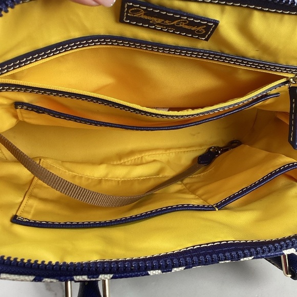 Dooney & Bourke Sanibel Blue and White coastal hand Bag beach vacation purse - Picture 12 of 16